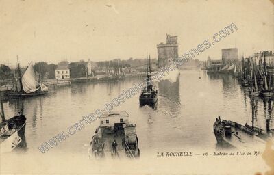 Carte postale ancienne Bateau de l'Ile de Ré — La Rochelle (Charente-Maritime)