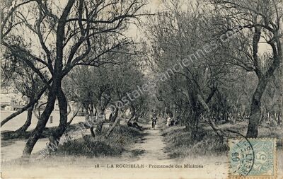 Carte postale ancienne Promenade des Minimes — La Rochelle (Charente-Maritime)