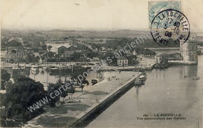 Carte postale ancienne Vue panoramique des Bassins — La Rochelle (Charente-Maritime)