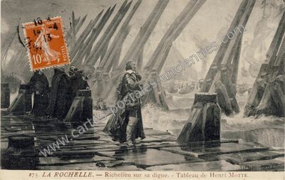 Carte postale ancienne Richelieu sur sa digue — La Rochelle (Charente-Maritime)