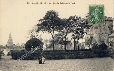 Carte postale ancienne Jardin du Bureau du Port — La Rochelle (Charente-Maritime)