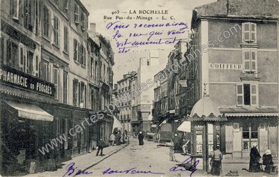 Carte postale ancienne Rue Pas-du-Minage — La Rochelle (Charente-Maritime)