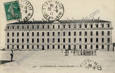 Carte postale ancienne Caserne Renaudin — La Rochelle (Charente-Maritime)