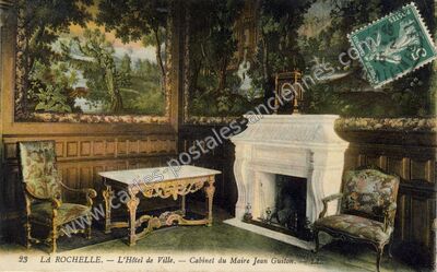 Carte postale ancienne L'Hôtel de Ville. — Cabinet du Maire Jean Guiton — La Rochelle (Charente-Maritime)