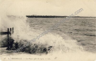 Carte postale ancienne La Plage, effet de vague — La Rochelle (Charente-Maritime)