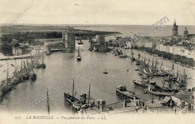 Carte postale ancienne Vue générale des Ports — La Rochelle (Charente-Maritime)