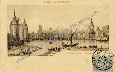Carte postale ancienne Le Port au XIVe Siècle — La Rochelle (Charente-Maritime)