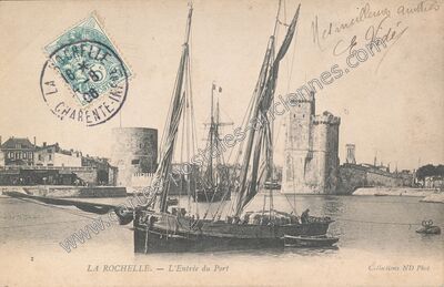 Carte postale ancienne L'Entrée du Port — La Rochelle (Charente-Maritime)