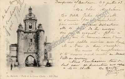 Carte postale ancienne Porte de la Grosse Cloche — La Rochelle (Charente-Maritime)