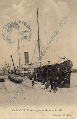Carte postale ancienne Le Quai du Bassin de la Pallice — La Rochelle (Charente-Maritime)