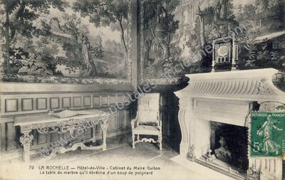 Carte postale ancienne Hôtel-de-Ville - Cabinet du Maire Guiton — La Rochelle (Charente-Maritime)