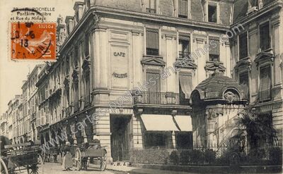 Carte postale ancienne Fontaine Molière et Rue du Minage — La Rochelle (Charente-Maritime)