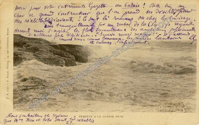 Carte postale ancienne Tempête à la Grande Côte — Royan (Charente-Maritime)