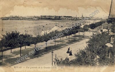 Carte postale ancienne Vue générale de la Grande Conche — Royan (Charente-Maritime)