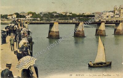 Carte postale ancienne La Jetée vers Poncillon — Royan (Charente-Maritime)