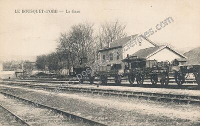 Carte postale ancienne La Gare — Le Bousquet-d'Orb (Hérault)