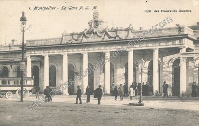 Carte postale ancienne La Gare P. L. M — Montpellier (Hérault)