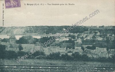 Carte postale ancienne Vue Générale prise du Moulin — Erquy (Côtes-d'Armor)