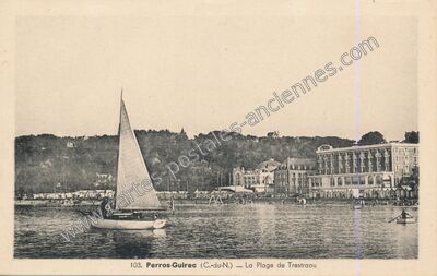 Carte postale ancienne La Plage de Trestraou — Perros-Guirec (Côtes-d'Armor)