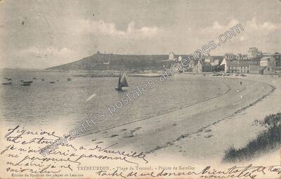 Carte postale ancienne Plage de Trozoul. - Pointe de Kerellec — Trébeurden (Côtes-d'Armor)