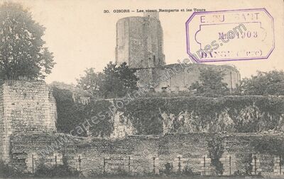 Carte postale ancienne Les vieux Remparts et les Tours — Gisors (Eure)