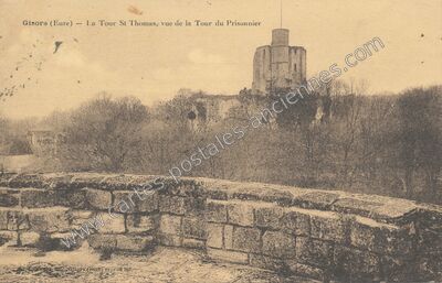 Carte postale ancienne La Tour St Thomas, vue de la Tour du Prisonnier — Gisors (Eure)