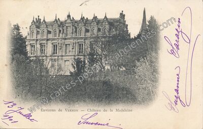 Carte postale ancienne Chateau de la Madeleine — Pressagny-l'Orgueilleux (Eure)
