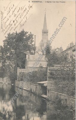 Carte postale ancienne L'Eglise vue des Fossés — Bonneval (Eure-et-Loir)