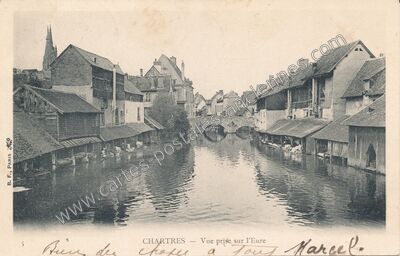 Carte postale ancienne Vue prise sur l'Eure — Chartres (Eure-et-Loir)