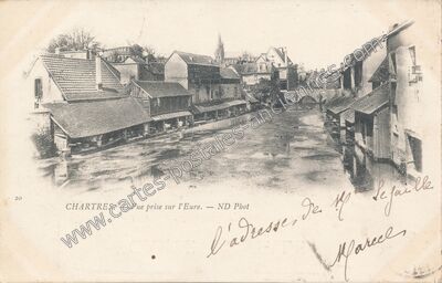 Carte postale ancienne Vue prise sur l'Eure — Chartres (Eure-et-Loir)