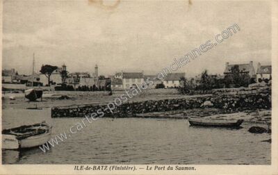 Carte postale ancienne Le Port du Saumon — Île-de-Batz (Finistère)