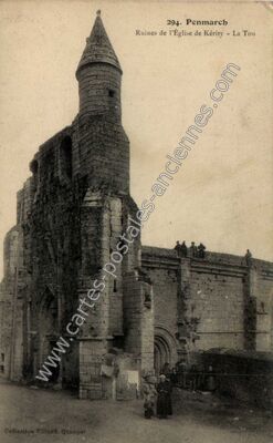 Carte postale ancienne Ruines de l'Église de Kérity - La Tou — Penmarch (Finistère)