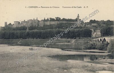 Carte postale ancienne Panorama du Château — Chinon (Indre-et-Loire)