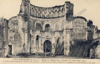 Carte postale ancienne Ruines de l'Église Saint-Léonard XIe siècle — L'Île-Bouchard (Indre-et-Loire)