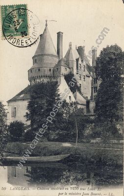 Carte postale ancienne Château construit en 1450 sous Louis XI par le ministre Jean Bourré — Langeais (Indre-et-Loire)