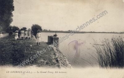 Carte postale ancienne Le Grand Étang, 64 hectares — Le Louroux (Indre-et-Loire)