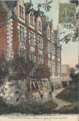 Carte postale ancienne Près Tours. Château de Plessis-les-Tours. Résidence de Louis XI — La Riche (Indre-et-Loire)