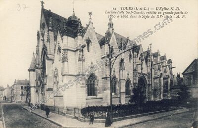 Carte postale ancienne L'Eglise N.-D. Lariche (côté Sud-Ouest) — Tours (Indre-et-Loire)
