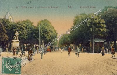 Carte postale ancienne L'Avenue de Grammont — Tours (Indre-et-Loire)
