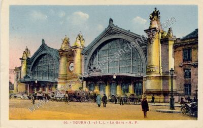 Carte postale ancienne La Gare — Tours (Indre-et-Loire)