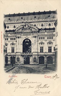 Carte postale ancienne Le théâtre — Tours (Indre-et-Loire)