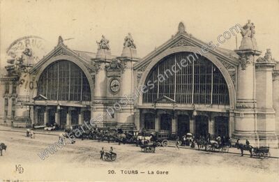 Carte postale ancienne La Gare — Tours (Indre-et-Loire)