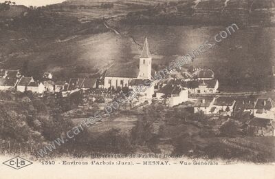 Carte postale ancienne Sites Pittoresques de Franche-Comté - Environs d'Arbois - Vue Générale — Mesnay (Jura)