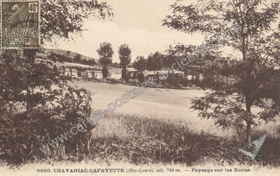 Carte postale ancienne Paysage sur les Ecoles — Chavaniac-Lafayette (Haute-Loire)
