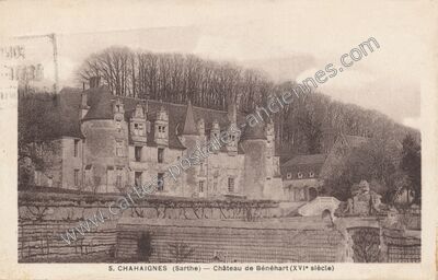 Carte postale ancienne Chateau de Benehart — Chahaignes (Sarthe)
