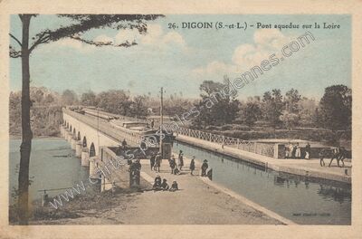 Carte postale ancienne Pont aqueduc sur la Loire — Digoin (Saône-et-Loire)