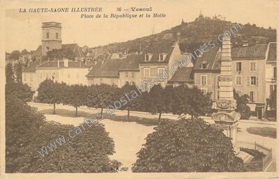Carte postale ancienne Place de la République et la Motte — Vesoul (Haute-Saône)