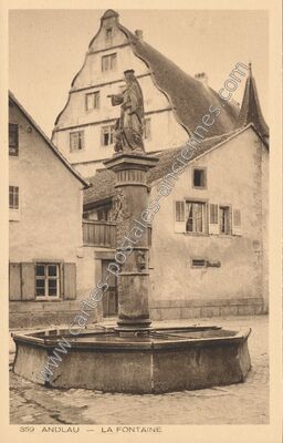 Carte postale ancienne La Fontaine — Andlau (Bas-Rhin)