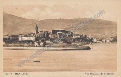 Carte postale ancienne Vue Générale de Fontarabie — Hendaye (Pyrénées-Atlantiques)