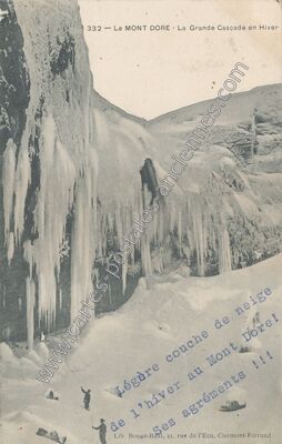Carte postale ancienne La Grande Cascade en Hiver — Mont-Dore (Puy-de-Dôme)